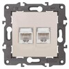 Миниатюра фото розетка информационная 2xrj45 эра 14-3108-02 б0034309 | 220svet.ru