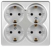 Миниатюра фото розетка эра эксперт 11-2211-03 четверная с заземлением 4х2p+e schuko со шторками ip20 16a-250в оу алюминий б0063022 | 220svet.ru