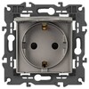 Миниатюра фото розетка эра elegance 14-2103-16 с заземлением 2p+e schuko со шторками с крышкой 16а-250в титан б0065811 | 220svet.ru