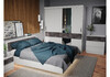 Миниатюра фото полутораспальная кровать 140x200 woodville лунара белый / бетон темный 715056 | 220svet.ru