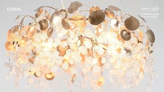 Миниатюра фото подвесная люстра odeon light coins 5104/8 золотистый | 220svet.ru